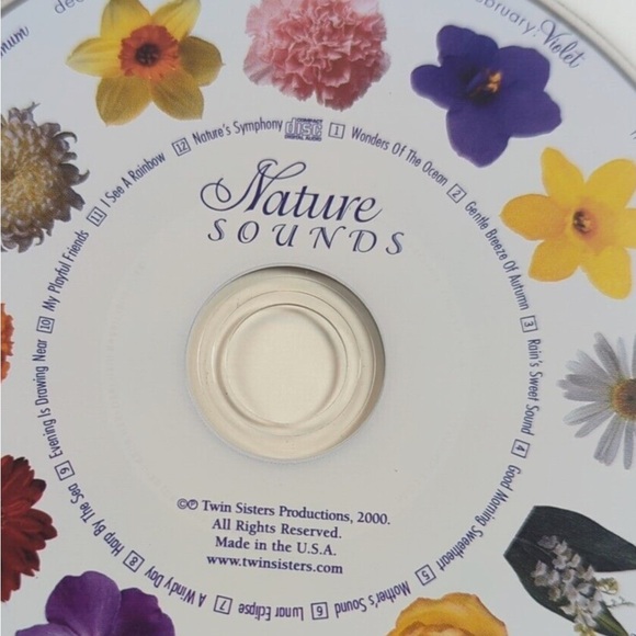 Birthday February CD Greeting Card Violet Flowers Nature Sounds New In Package - Picture 4 of 5